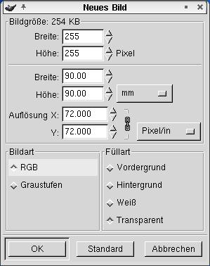 Neues Bild
Einstellungen