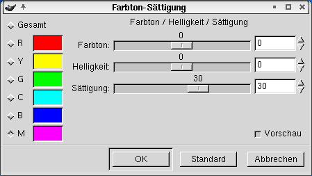 Sttigung verndern