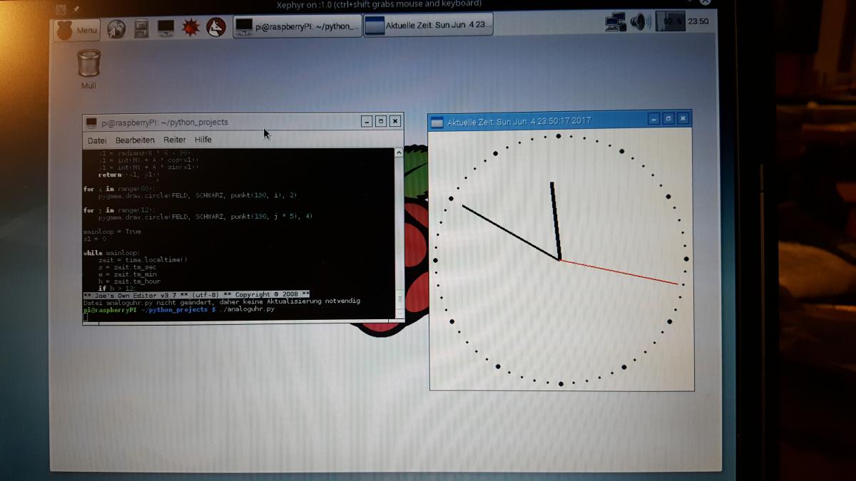 Raspi1 mit analoger Uhr