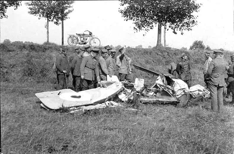 Das abgeschossene Flugzeug